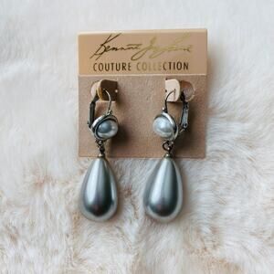 Fashion matte silver dangle evening earrings